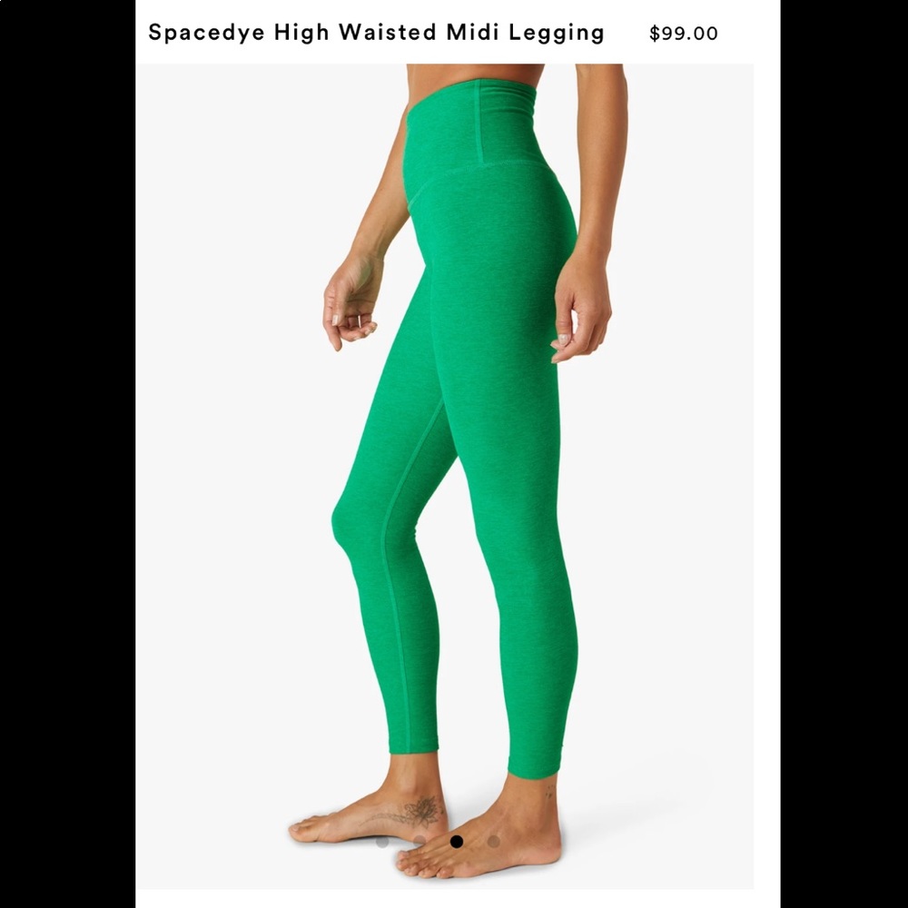 Green Spacedye High Waisted Midi Legging Medium